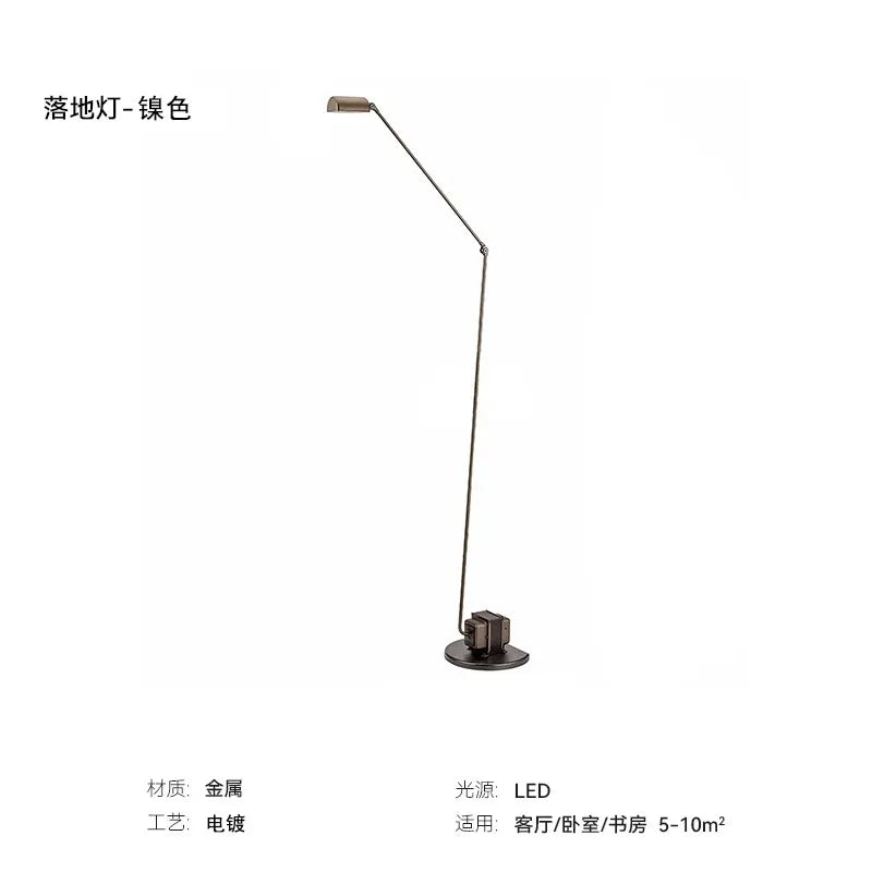 DecorBites™ Lumina Adjustable Long Arm Floor Lamp - Industrial Design for Reading and Study Room