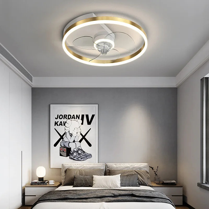 DecorBites™ Ceiling Fan Light with Invisible Blades, Remote Control, Modern Design, Silent Operation