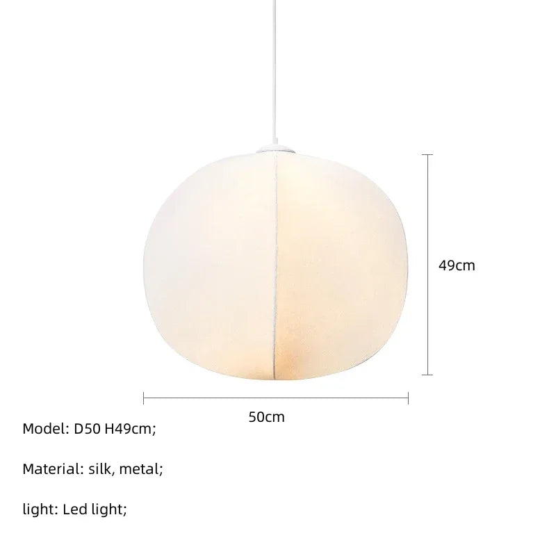 Silk Nordic Pendant Light Wabi Sabi D60cm