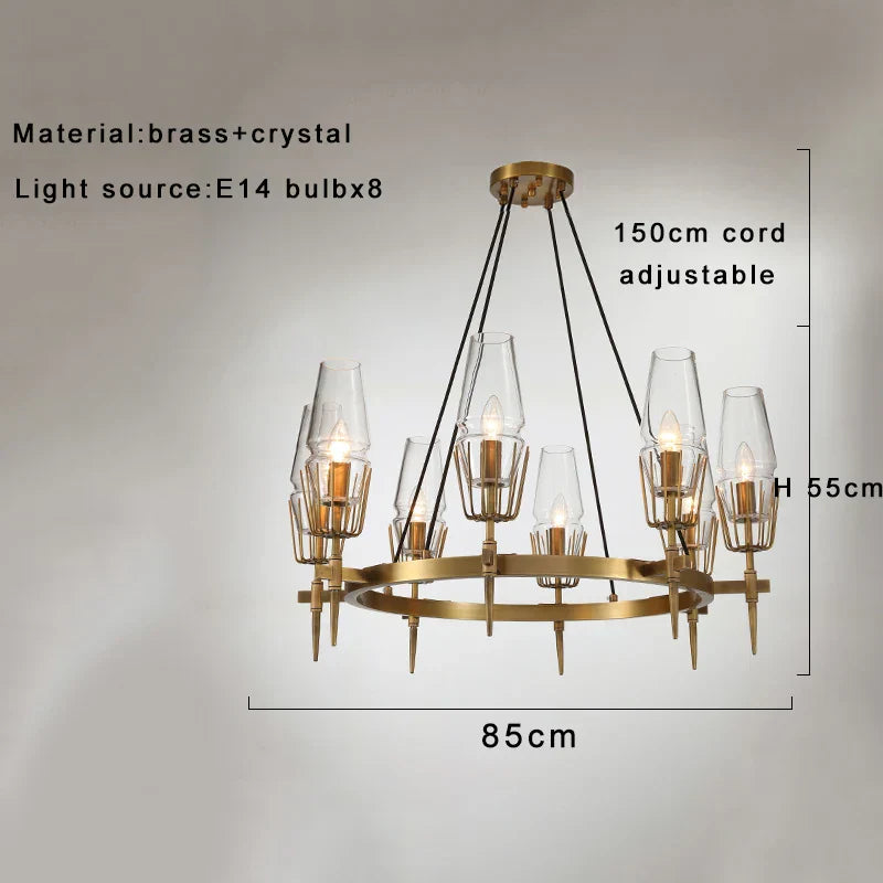 Decorbites™ Kristall Messing Glas Anhängerleuchte dimmbar luxuriöse Vintage Lampe