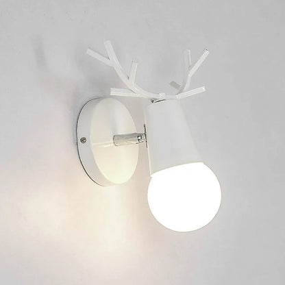 DecorBites™ LED Antlers Wall Lamp Wooden Nordic Vintage Modern Loft Bedroom Lighting E27