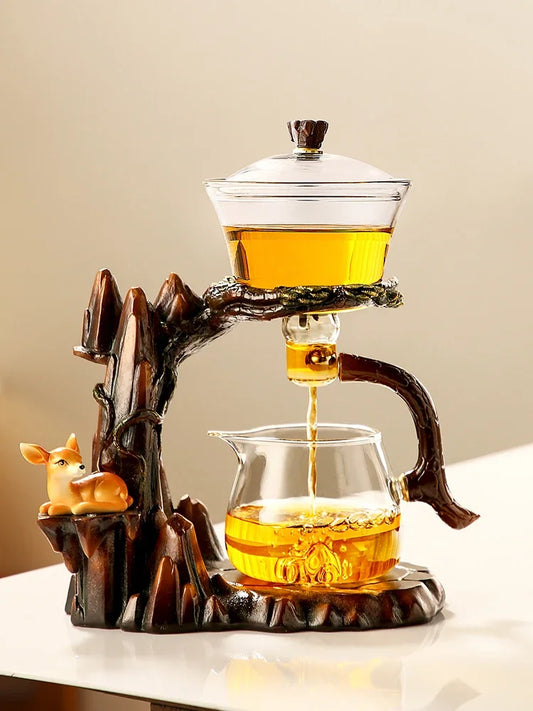 DecorBites™ Lazy Kung Fu Tea Set with Magnetic Water-Separating Bowl & Teapot