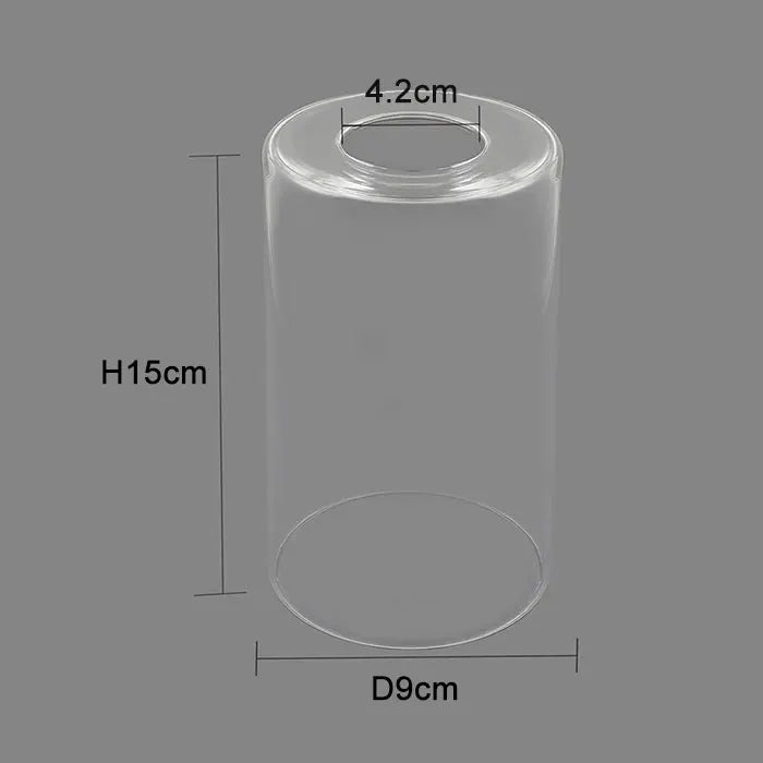 DecorBites™ Clear Glass Cylinder Lamp Shade for E27 E26 Socket - Vanity Chandelier Floor Light