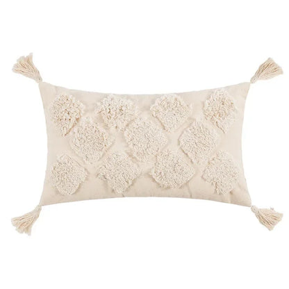 غطاء وسادة ديكوربايتس™ بيج بتصميم بوهو، مقاس 45×45/30×50 سم - غطاء وسادة مربع مصنوع يدويًا