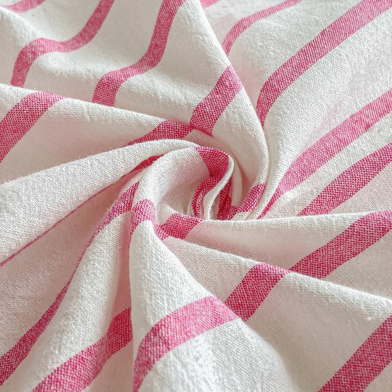 غطاء مرتبة مريح فردي من DecorBites™‎ مخطط من القطن مع شريط مطاطي