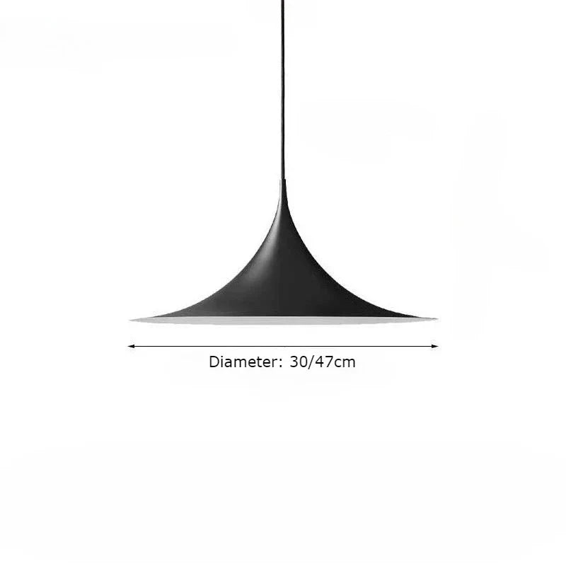 Minimalist Horn Pendant Light in Black or White