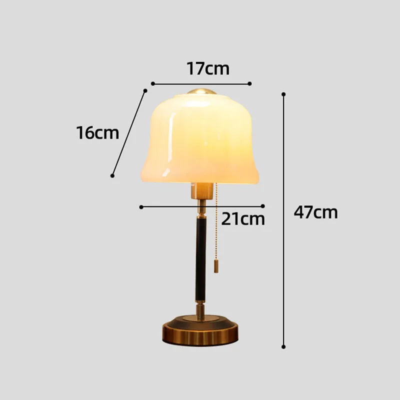 Lámpara de mesa DecorBites™ de cristal color crema con forma de seta para un ambiente romántico con luz cálida