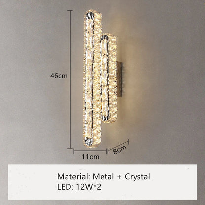 Apliques de pared DecorBites™ Crystal LED plateados | Diseño nórdico moderno para dormitorio y comedor