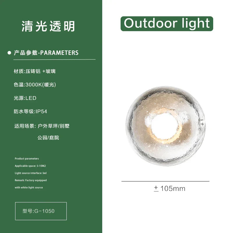 Aplique de pared de cristal DecorBites™ para exteriores, escaleras, pasillos, villas, patios y balcones.