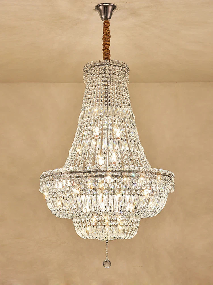 DecorBites™ Gold/Chrome K9 Crystal Chandelier for Elegant Home Décor