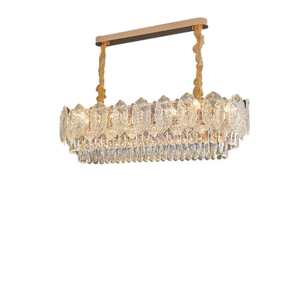 DecorBites™ Gold Glass Dining Table Lamp | Modern Round Crystal Hanging Pendant Lights