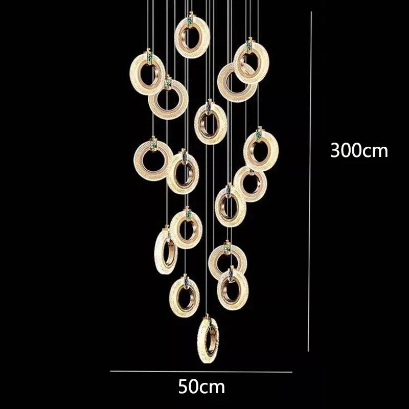 DecorBites™ LED Staircase Chandeliers | Modern Living Room Pendant Light Fashion Indoor Lighting