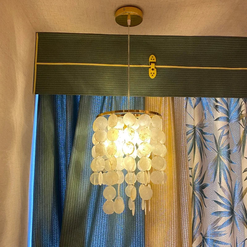 DecorBites™ Gold Chrome Metal Shell Chandelier for Restaurant Living Room Hotel Hall