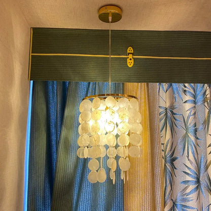 DecorBites™ Gold Chrome Metal Shell Chandelier for Restaurant Living Room Hotel Hall