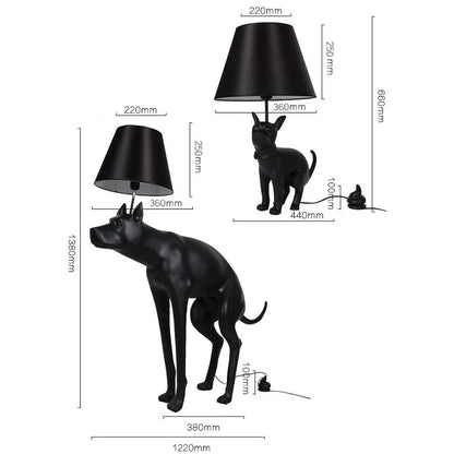 DecorBites™ Big Dog LED Floor Lamp Black Dog Table Lamp E27 for Living Room