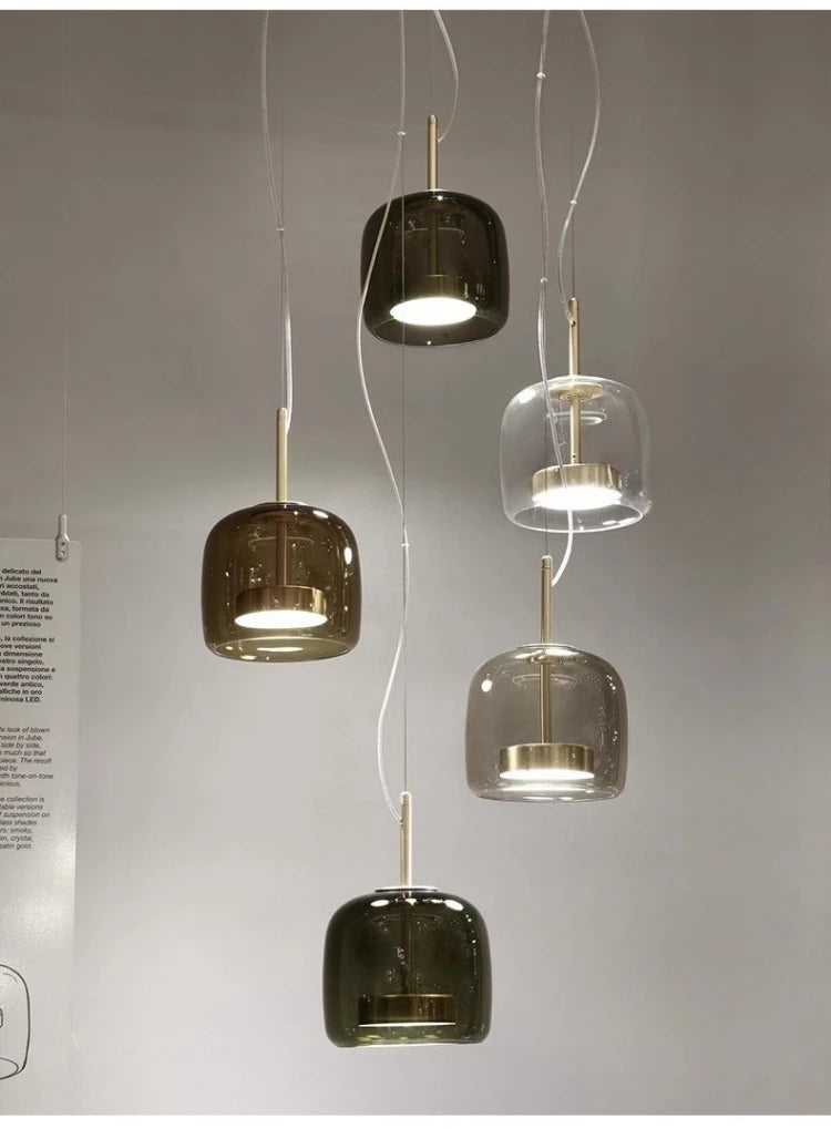 Nordic restaurant pendant light, modern luxury bar counter, coffee shop bedside single head glass artistic lighting fixture
