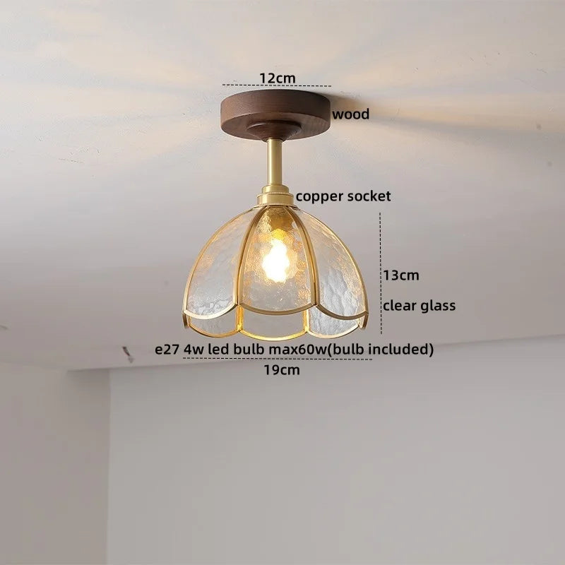 Decorbites™ Glas-Holz-LED-Deckenleuchte Nordisches Design für Wohnzimmer & Flur