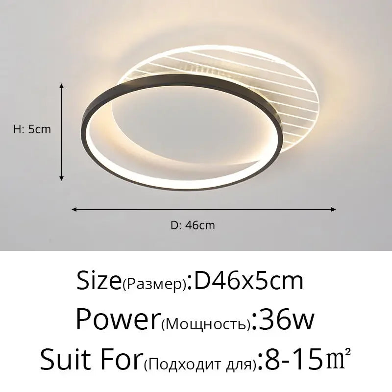 DecorBites™ LED Ceiling Lights: Modern Minimalist for Bedroom Living Room Kitchen Study Warm Home