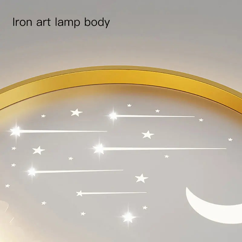 DecorBites™ Children's Room Starry Chandelier Ring Lamp in Blue White Gold