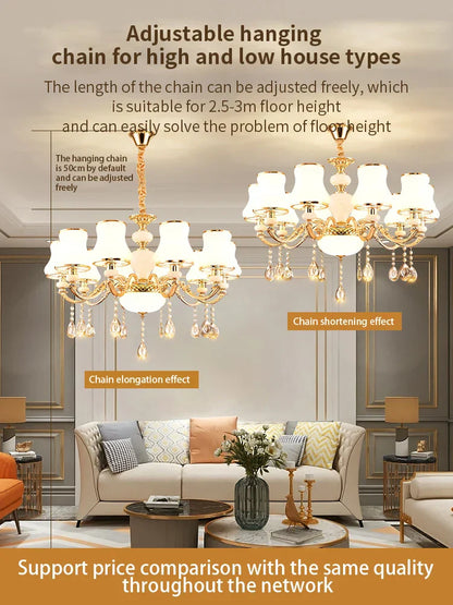 Lámpara colgante LED de cristal DecorBites™: Iluminación elegante y moderna para el salón de estilo europeo.