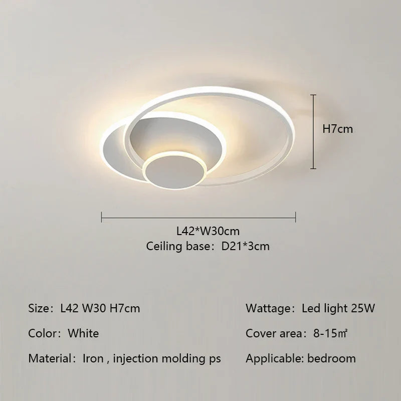 DecorBites™ Circles LED Ceiling Lights Modern Minimalism Dimmable Bedroom Lamp Fixtures