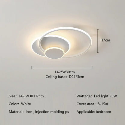 DecorBites™ Circles LED Ceiling Lights Modern Minimalism Dimmable Bedroom Lamp Fixtures