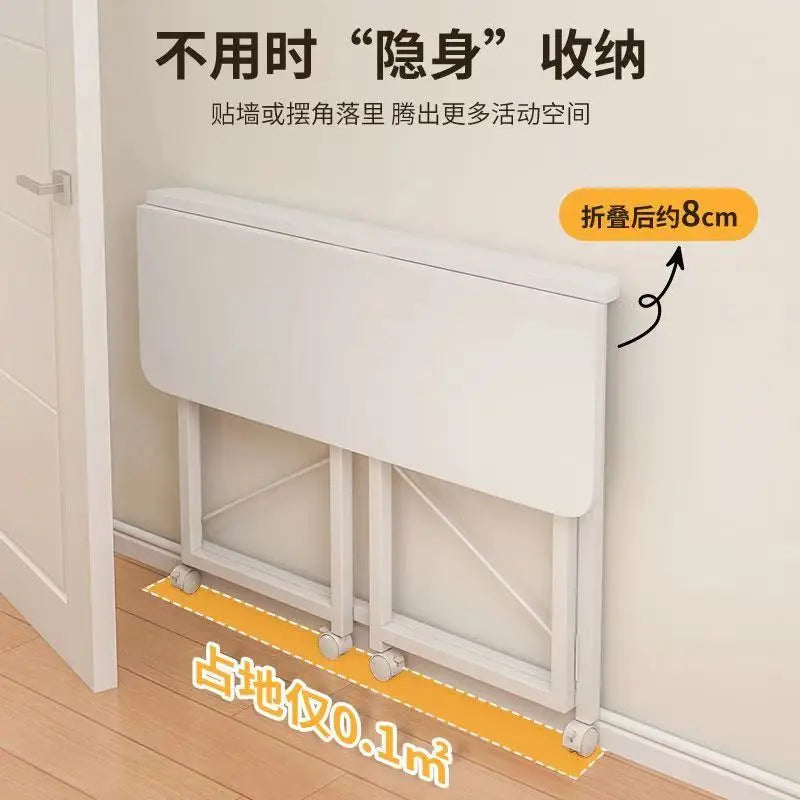 Mesa plegable compacta DecorBites™: Desmontable, ahorra espacio, portátil, sin instalación. Modelo rectangular.