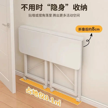 Mesa plegable compacta DecorBites™: Desmontable, ahorra espacio, portátil, sin instalación. Modelo rectangular.