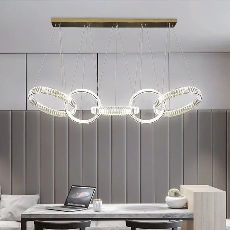 DecorBites™ Crystal Chandelier Pendant Light for Living Room Dining Room Ceiling Lighting