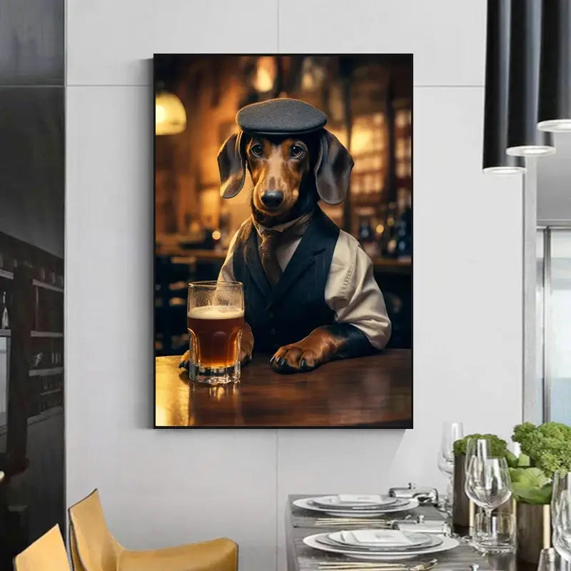 DecorBites™ Dog Pub Canvas Print - Animal Wall Art