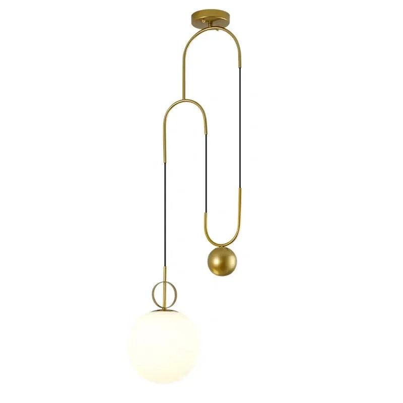 DecorBites™ Golden Glass Ball Pendant Lamps - Modern Bedroom & Living Room Lighting