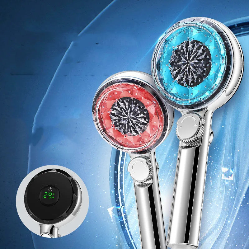 DecorBites™ LED Filtered Shower Head with Digital Display - High Pressure Water Saving