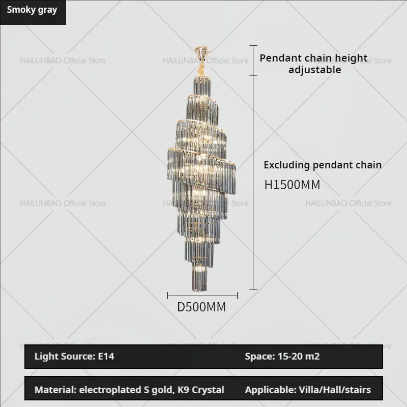 DecorBites™ Crystal Chandelier for Penthouse Villa Living Room - Modern Light Luxury Design