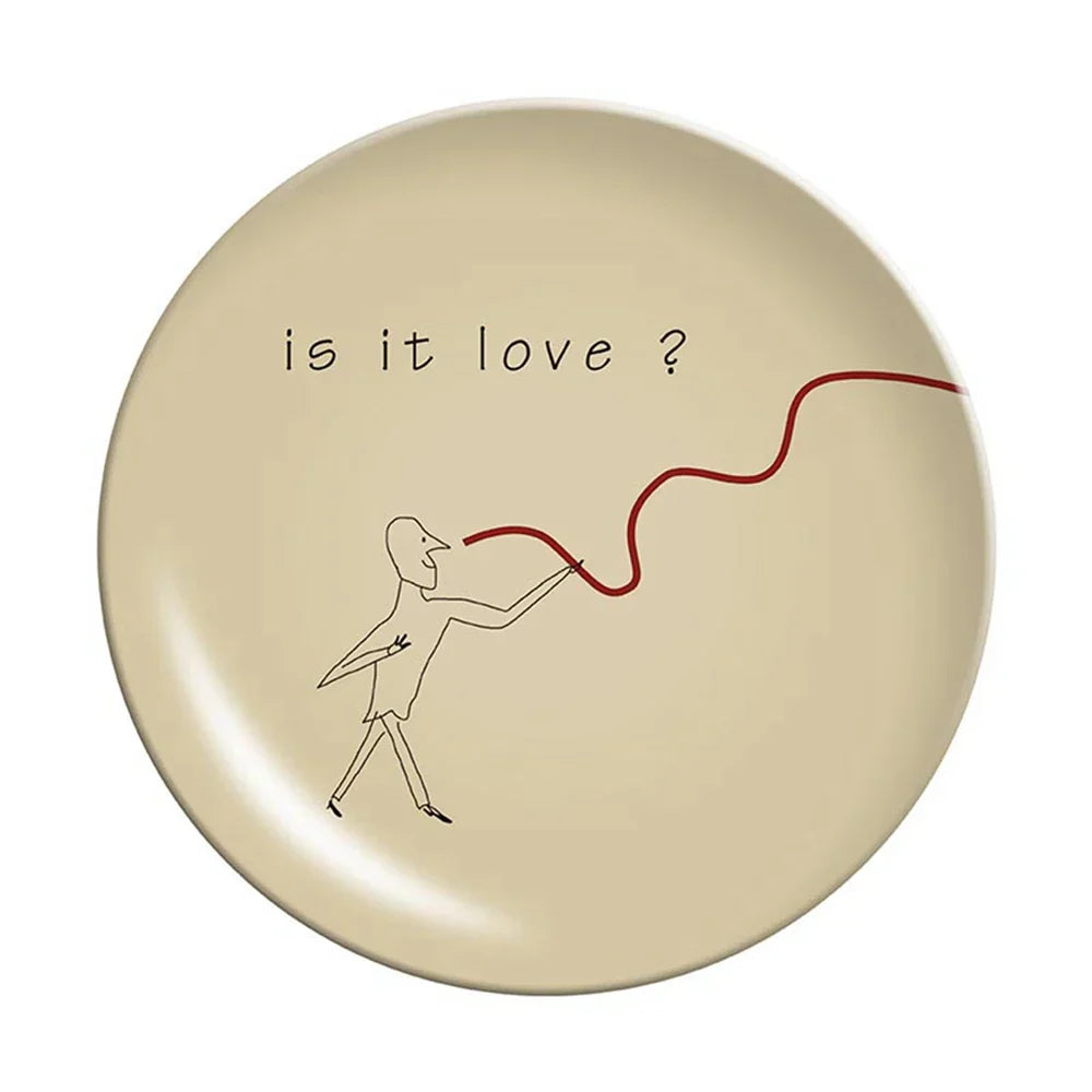 DecorBites™ Korean Style Round Bamboo Fiber Dining Plate for Desserts, Fruits, and Cakes