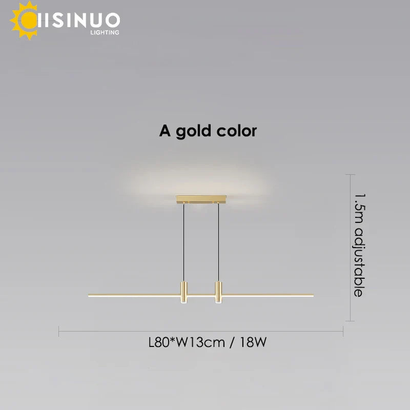 DecorBites™ Adjustable LED Pendant Light in Black/Gold for Office Dining Living Room