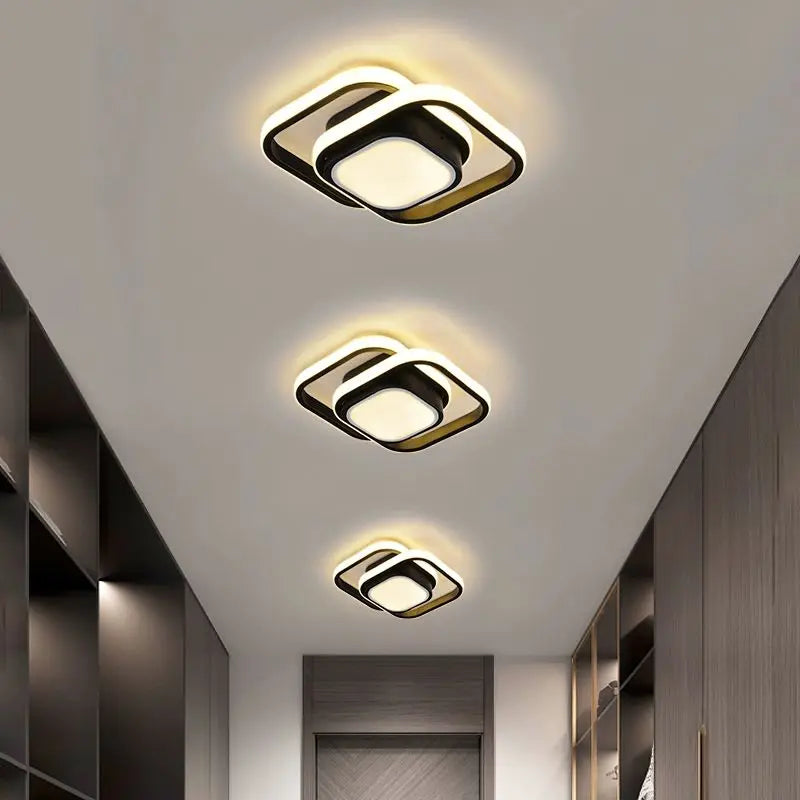 Nordic Indoor LED Ceiling Lamps for Corridor Balcony Aisle Black White LED Ceiling Lights lampada Interior Lighting AC85-265V