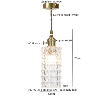 DecorBites™ Clear Glass LED Copper Pendant Lighting for Minimalist Decor