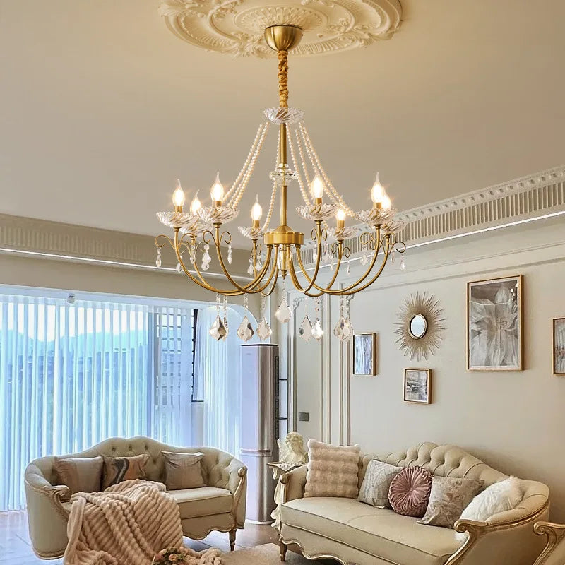 DecorBites™ Crystal LED Chandelier Living Room Luxury Lighting E14 Pendant Lamparas