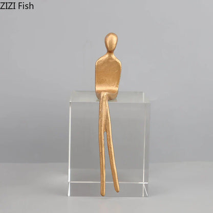 ديكوربايتس™ منحوتة شخصية تجريدية بقاعدة كريستالية لديكور الغرف الحديثة