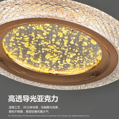 DecorBites™ LED Ring Ceiling Chandelier: Luxury Villa Pendant Light for Living & Dining Rooms