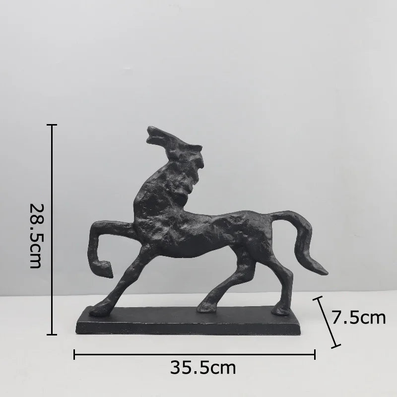 DecorBites™ Cast Iron Horse Sculpture Modern Desk Decor Minimalist Room Artistic Craft Figurine
