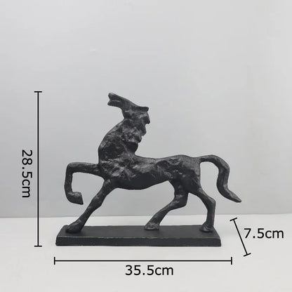 DecorBites™ Cast Iron Horse Sculpture Modern Desk Decor Minimalist Room Artistic Craft Figurine