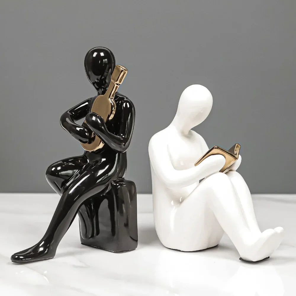 مجموعة حوامل كتب سيراميكية تجريدية على الطراز الشمالي لتزيين خزانة الكتب في المكتب