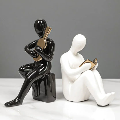 مجموعة حوامل كتب سيراميكية تجريدية على الطراز الشمالي لتزيين خزانة الكتب في المكتب