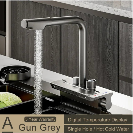 DecorBites™ Digital Display Pull Out Kitchen Faucet