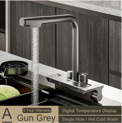 DecorBites™ Digital Display Pull Out Kitchen Faucet