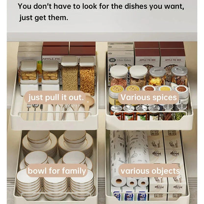 DecorBites™ Kitchen Organizer Rack for Cabinets Storage and Tableware - Slide Dish Rack