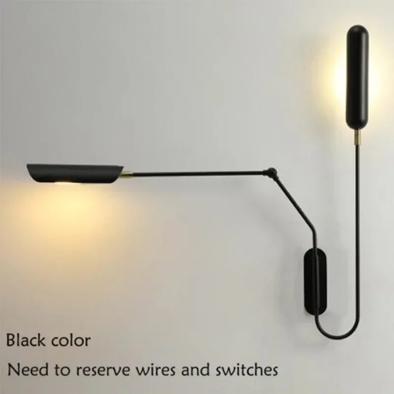 DecorBites™ Industrial Adjustable LED Wall Lamp Bedside Reading Light - Black