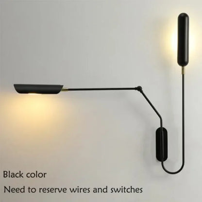 DecorBites™ Industrial Adjustable LED Wall Lamp Bedside Reading Light - Black