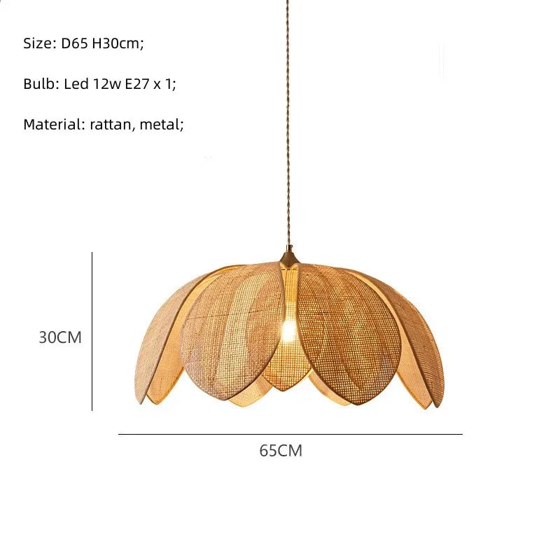 Wicker Petal Chandelier